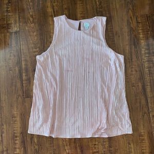 Silky pleated pink blouse